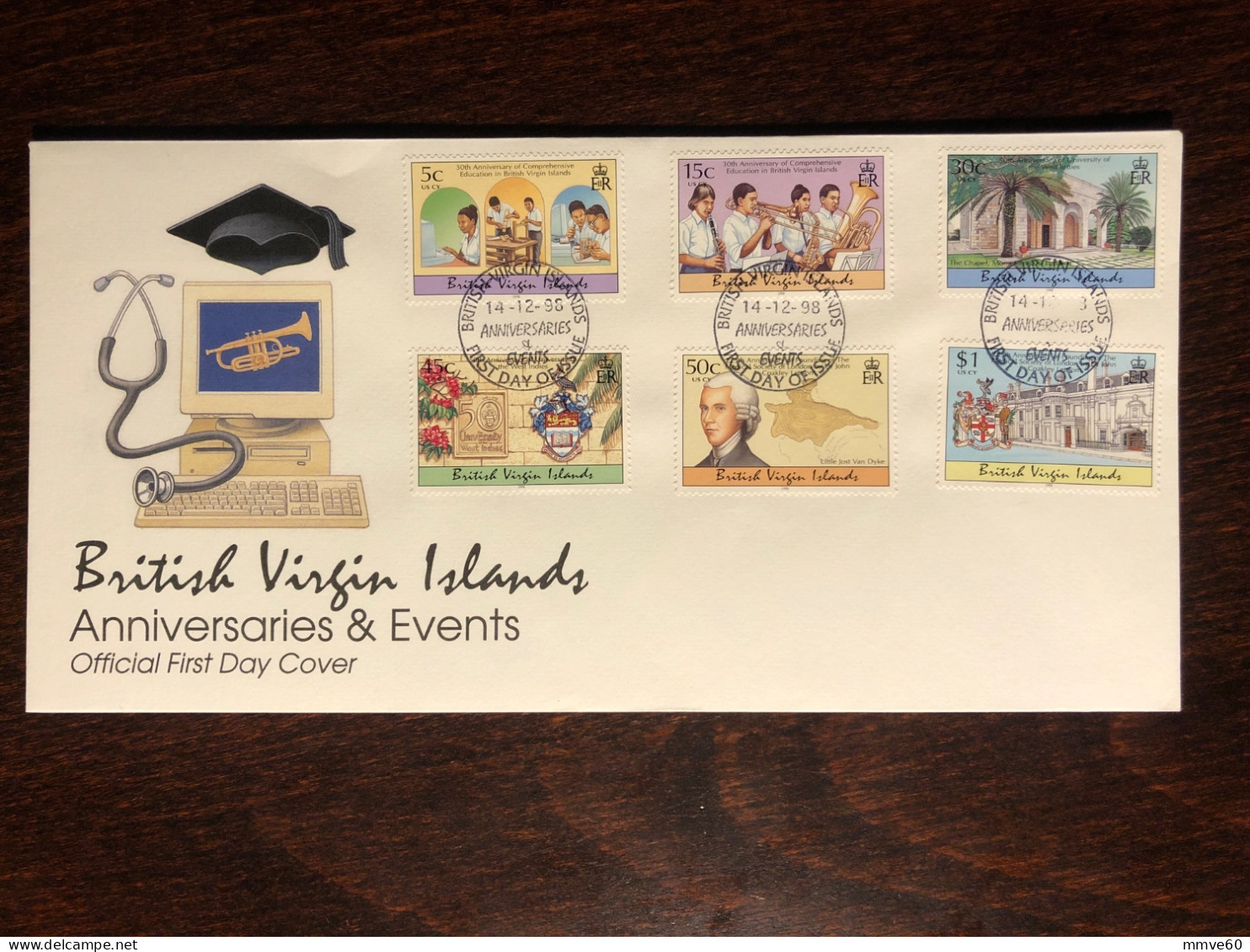 VIRGIN ISLANDS FDC COVER 1998 YEAR MEDICAL HEALTH MEDICINE STAMPS - Iles Vièrges Britanniques