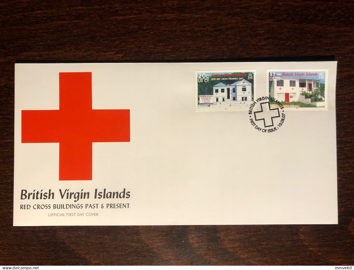 VIRGIN ISLANDS FDC COVER 2007 YEAR AIDS RED CROSS HEALTH MEDICINE STAMPS - British Virgin Islands