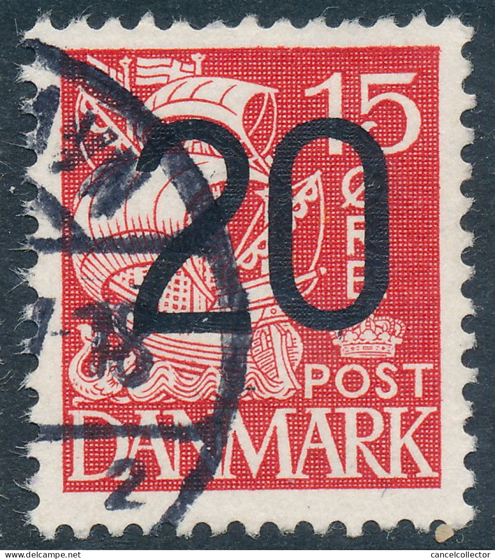 Denmark Danemark Danmark 1940: 20/15ø Provisional Type IIa, F-VF Used, AFA 264a (DCDK00652) - Oblitérés