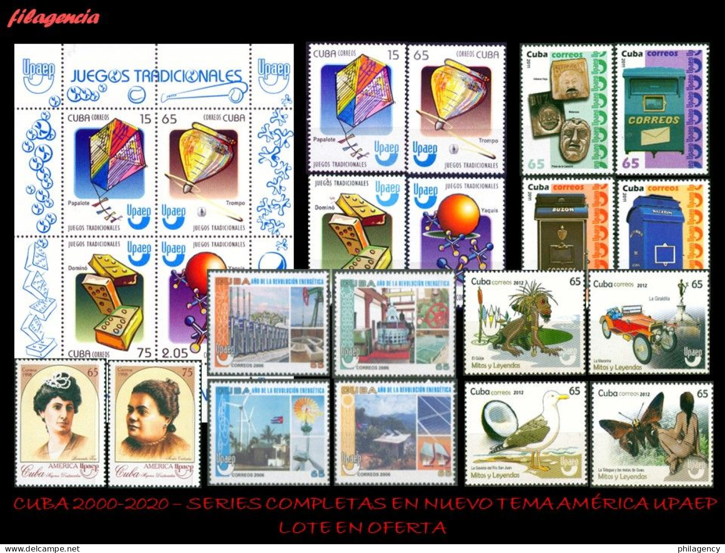 LOTES EN OFERTA. CUBA MINT. 2000-2020 LOTE DE 20 EMISIONES DIFERENTES & COMPLETAS. TEMÁTICA: AMÉRICA UPAEP - Neufs