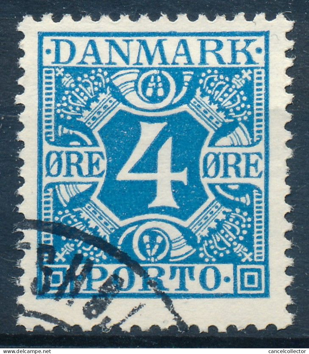 Denmark Danemark Danmark 1925: 4ø Blue Porto, F-VF Used, AFA Porto 10 (DCDK00657) - Impuestos