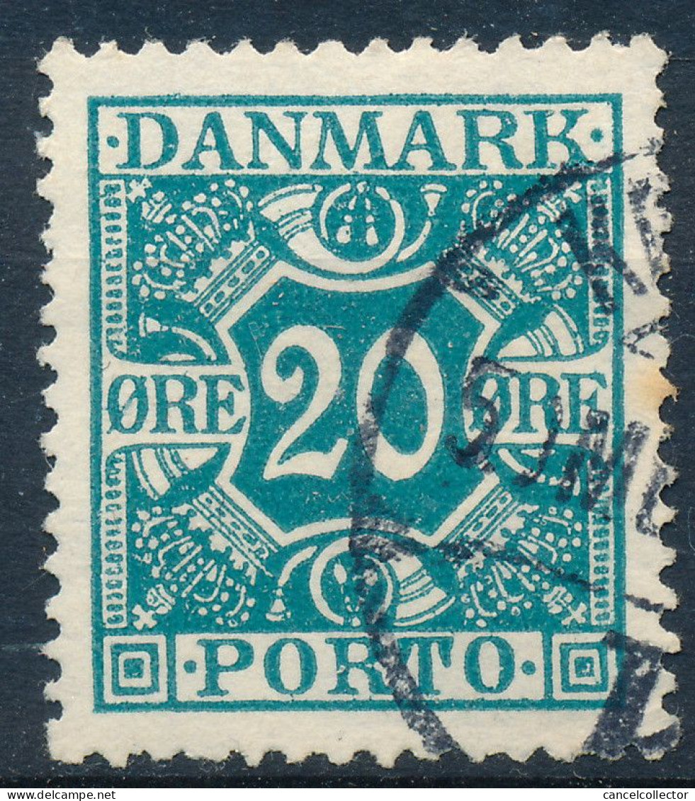 Denmark Danemark Danmark 1921: 20ø Blue-green Porto, VF Used, AFA Porto 13 (DCDK00659) - Port Dû (Taxe)