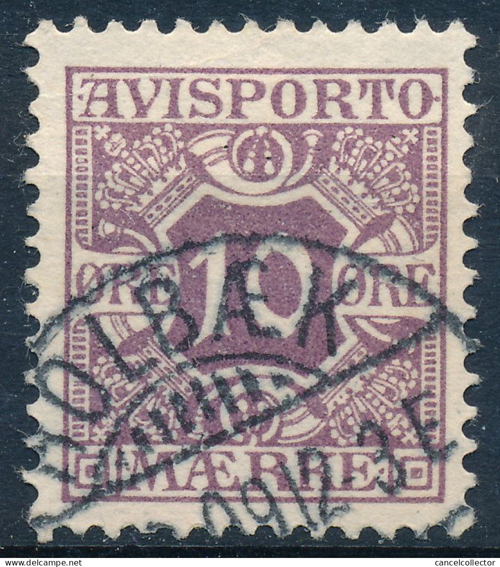 Denmark Danemark Danmark 1907: 10ø Lilac Newspaper Stamp, F-VF Used, AFA AP4 (DCDK00661) - Usado