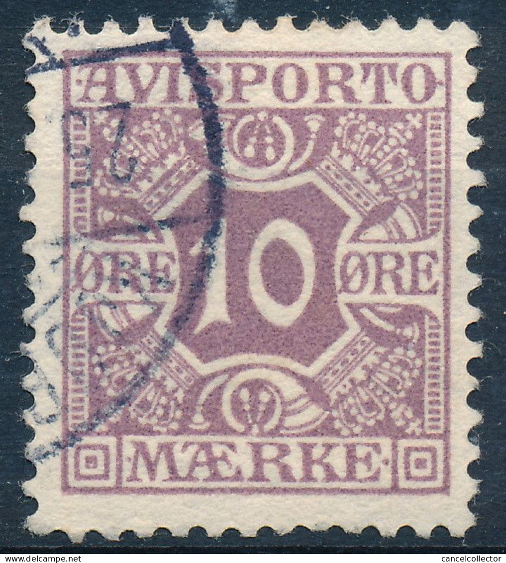 Denmark Danemark Danmark 1907: 10ø Lilac Newspaper Stamp, F+ Used, AFA AP4 (DCDK00662) - Usado