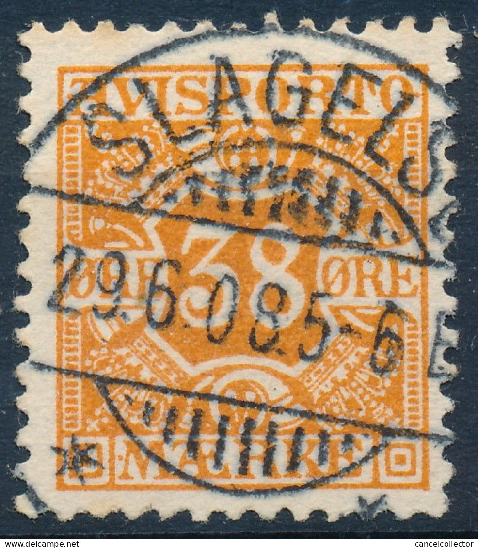 Denmark Danemark Danmark 1907: 38ø Orange Newspaper Stamp, F Used LUX Cancel (DCDK00663) - Usado