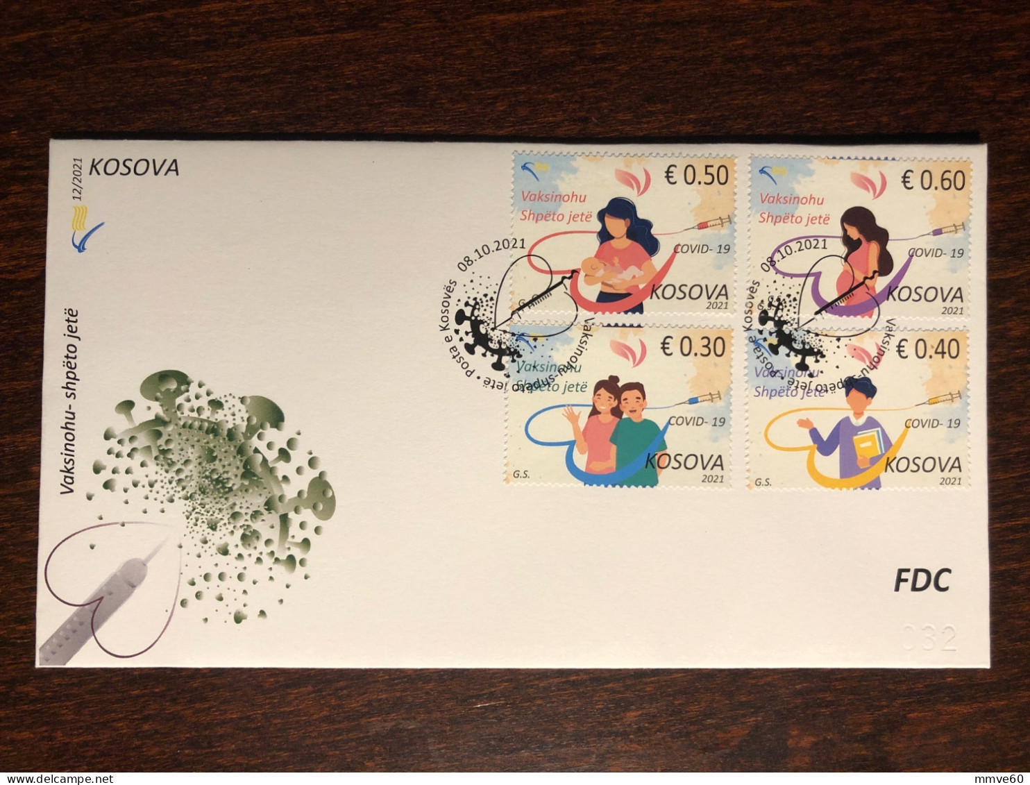 KOSOVO FDC COVER 2021 YEAR COVID HEALTH MEDICINE STAMPS - Kosovo