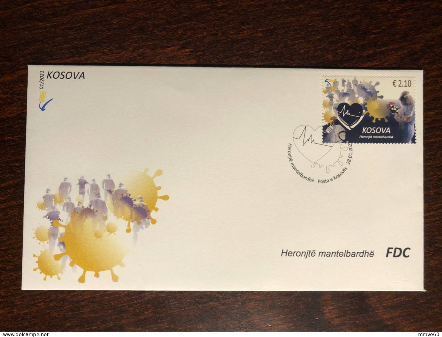 KOSOVO FDC COVER 2021 YEAR COVID HEALTH MEDICINE STAMPS - Kosovo