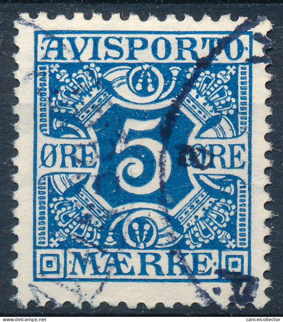 Denmark Danemark Danmark 1914: 5ø Blue Avisporto Stamp, F-VF Used, AFA AP12 (DCDK00666) - Oblitérés