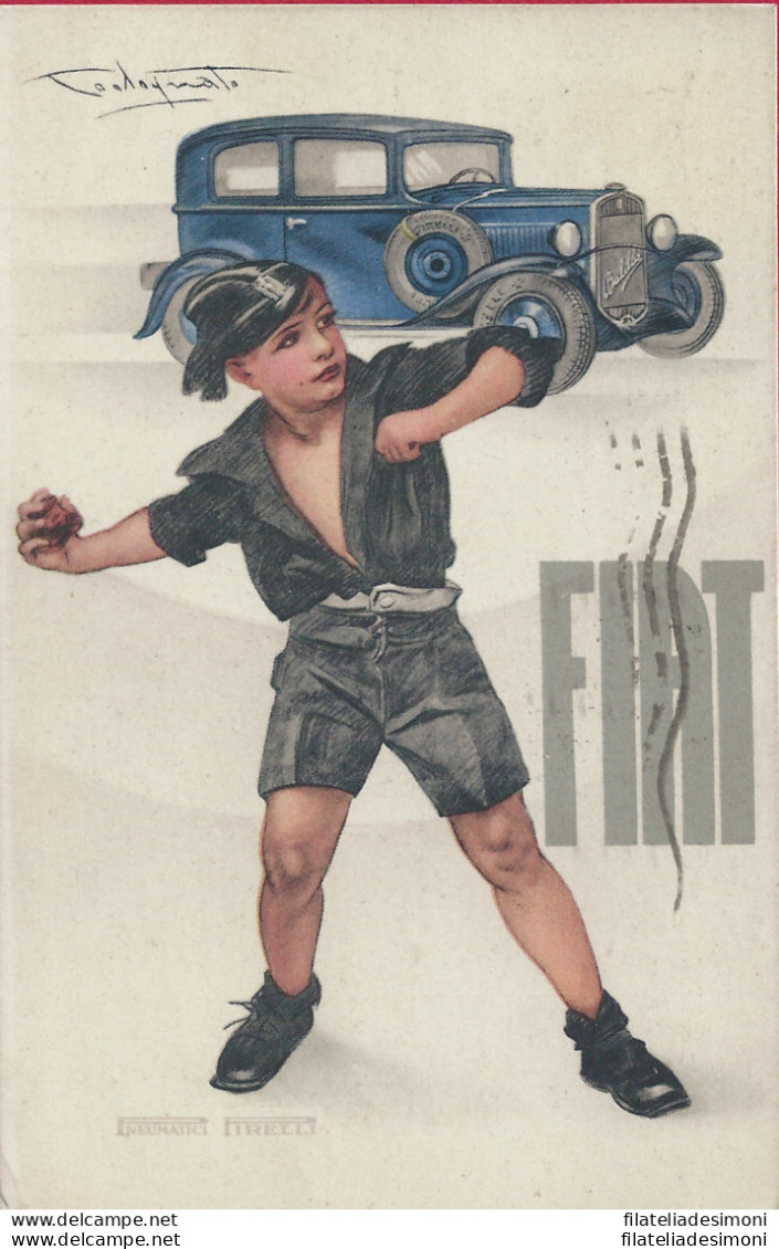 1932 FIAT BALILLA Cartolina Pubblicitaria Illustrata Da Codognato - VIAGGIATA - Europa