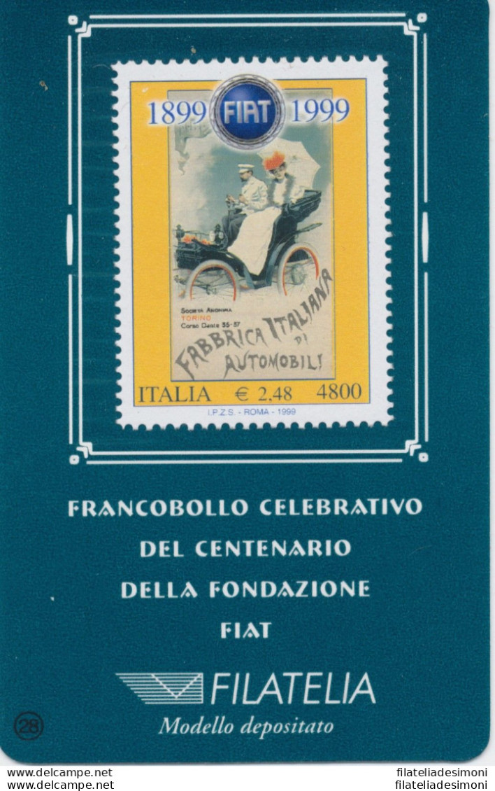 1999 Italia - Repubblica, Tessera Filatelica "Fiat" 2,48&euro; - Filatelistische Kaarten
