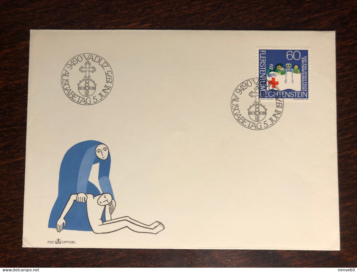 LIECHTENSTEIN FDC COVER 1975 YEAR RED CROSS HEALTH MEDICINE STAMPS - FDC