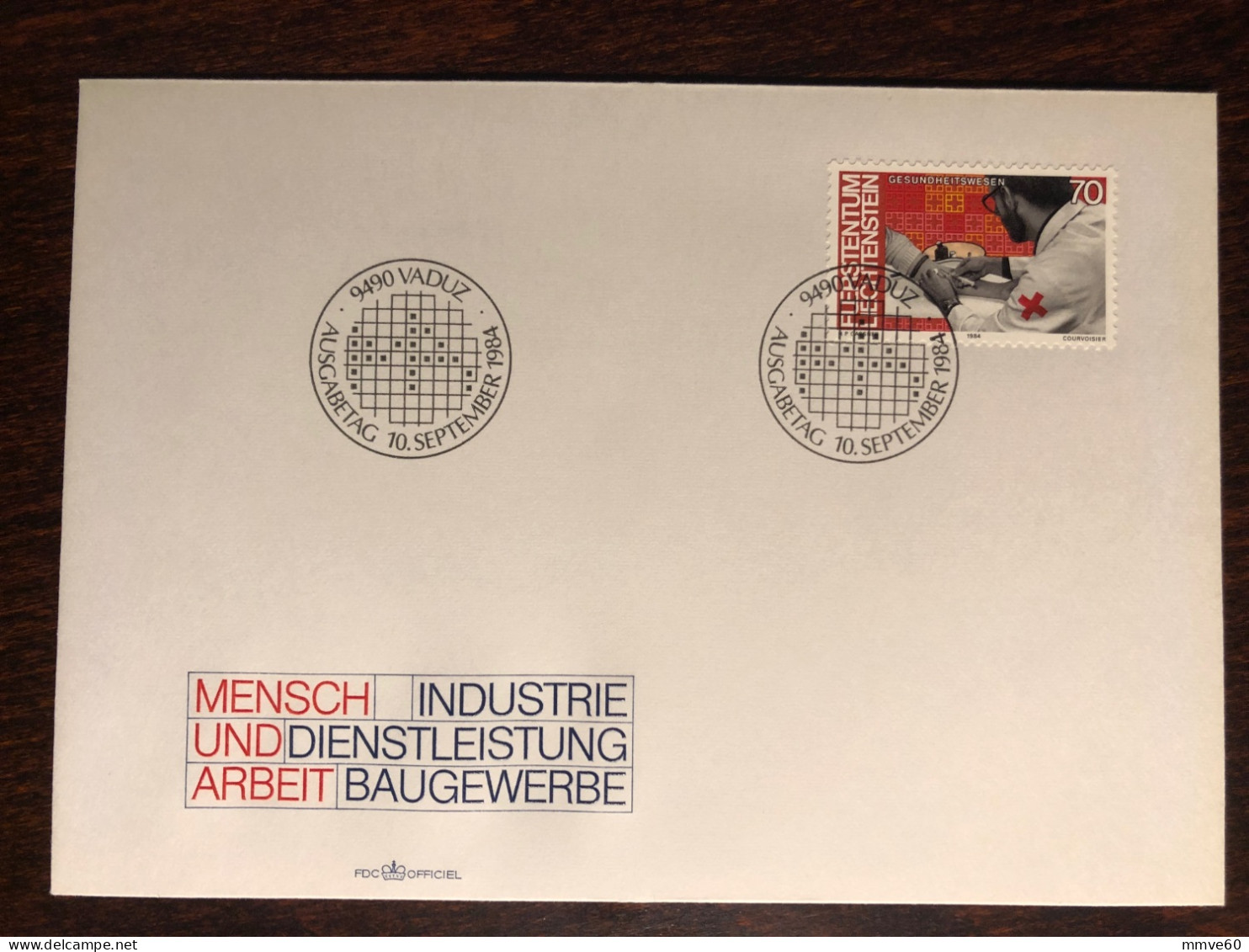 LIECHTENSTEIN FDC COVER 1984 YEAR RED CROSS HEALTH MEDICINE STAMPS - FDC