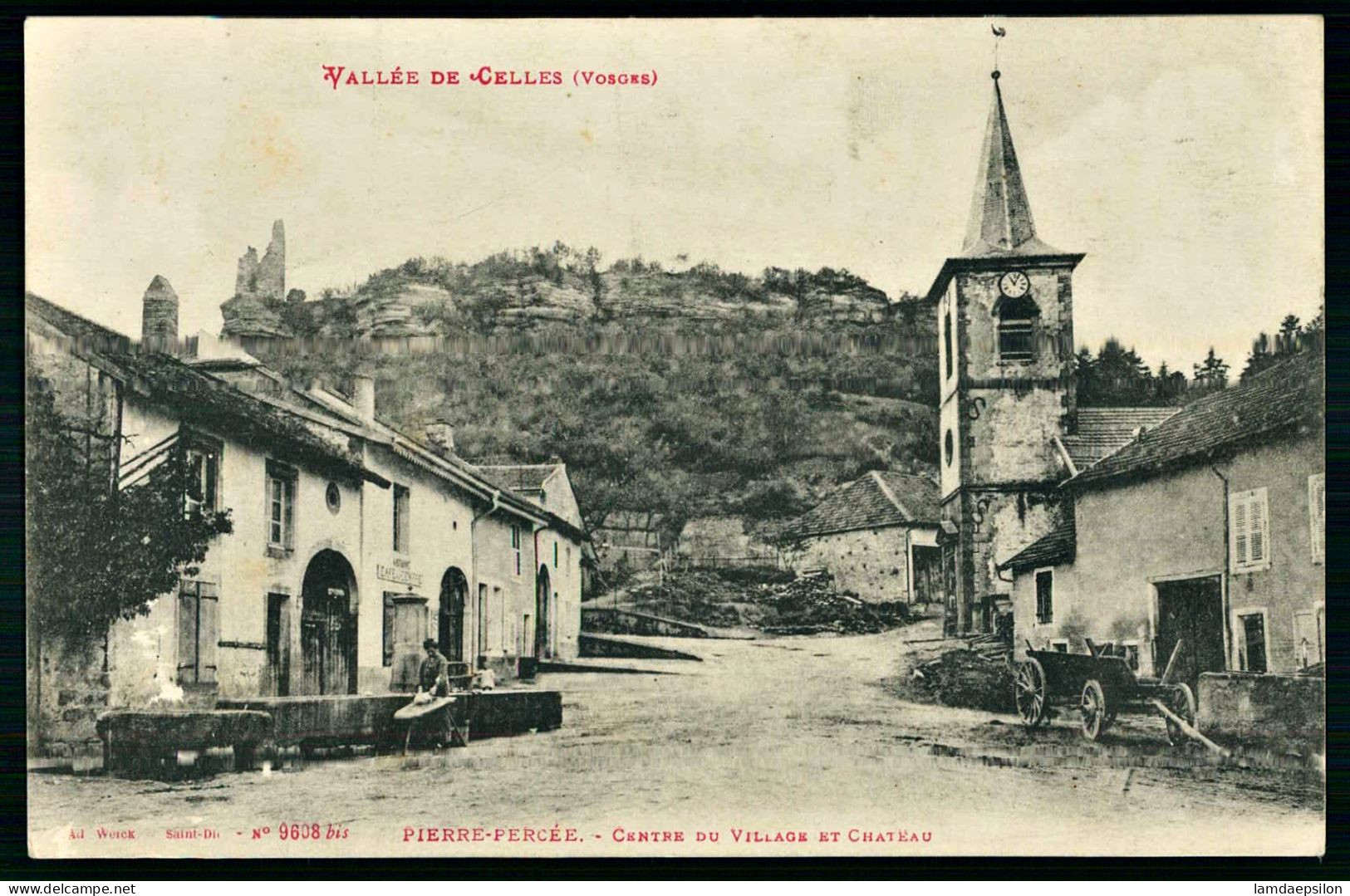 A69  FRANCE CPA VALLÉE DE CELLES VOSGES - PIERRE PERCÉE , CENTRE DU VILLAGE ET CHATEAU - Collections & Lots