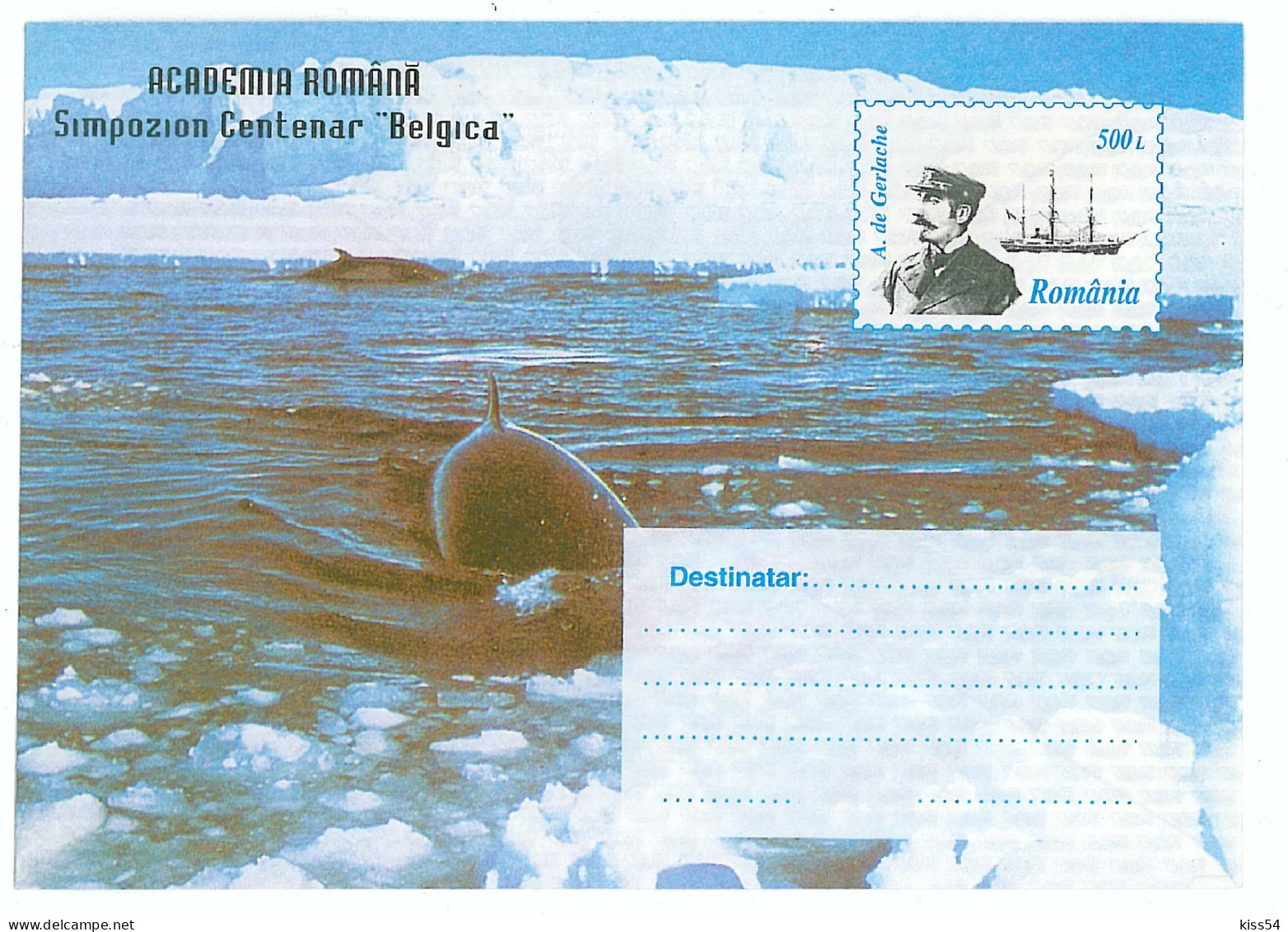 IP 97 - 153 WHALES & ADRIEN De GHERLACHE, Romania - Stationery - Unused - 1997 - Postal Stationery