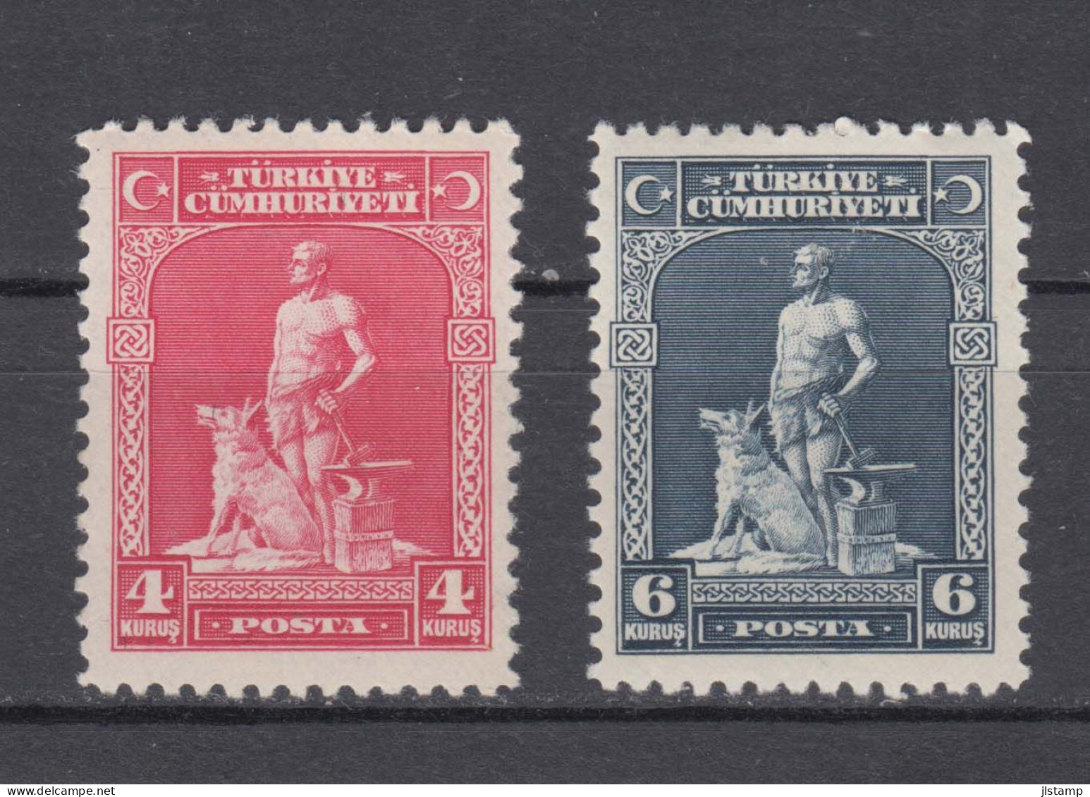 Turkey 1930 Gray Wolf Stamps,3k/6k,Scott# 689/691,OG MH,VF - Neufs