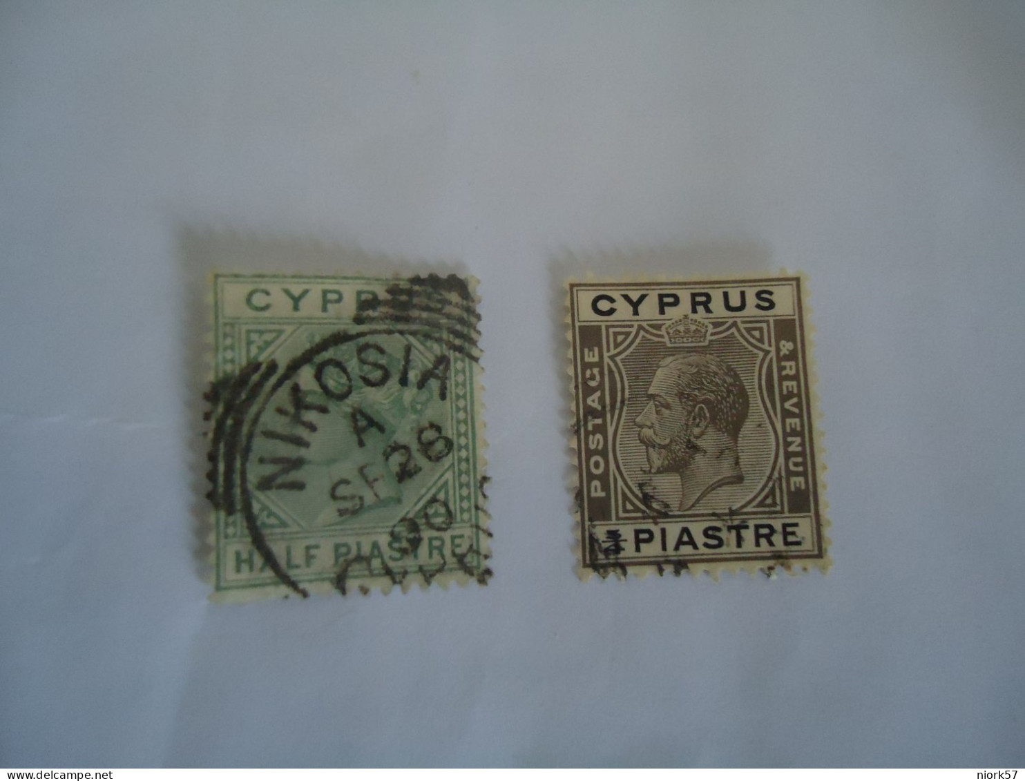 CYPRUS USED  STAMPS 2 KINGS UWEEN  WITH POSTMARK NICOSIA 1890 - Otros & Sin Clasificación