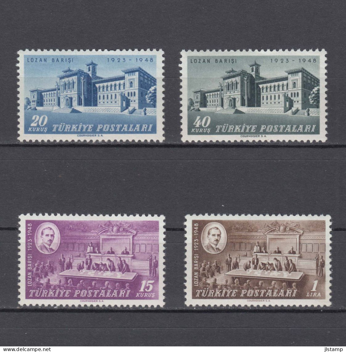 Turkey 1948  Lausanne Treaty Stamp Set,Scott# 978/981,OG MH,VF - Neufs
