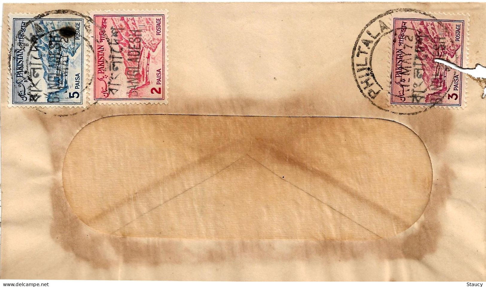 PAKISTAN BANGLADESH 1972 MULTIPLE Overprint On Pakistan Stamps FRANKING COVER "PHULTALA" Cancellation "POSTAGE DUE 20ps" - Bangladesh