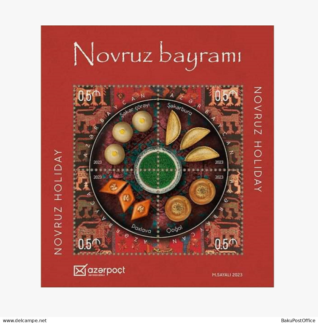 Azerbaijan Stamps 2023 Novruz Holiday Sweets Carpet - Azerbaiján