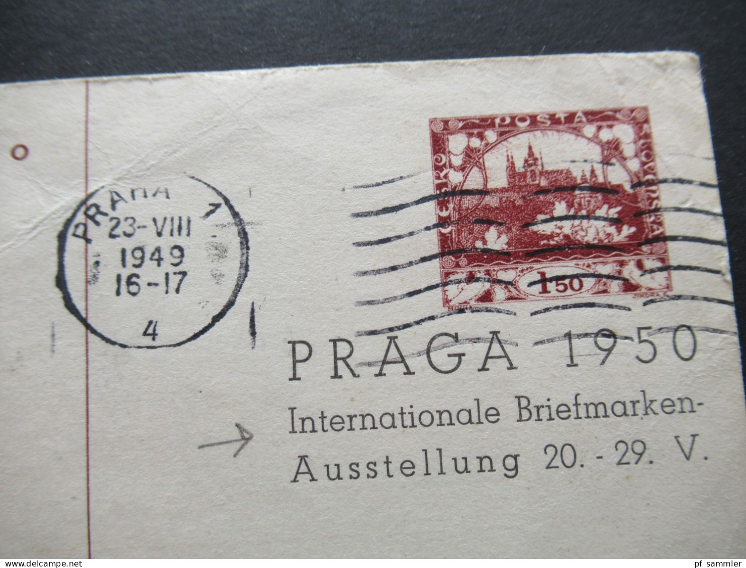 Tschechien CSSR 1949 Ganzsache P 105 Praga 1950 Internationale Briefmarken Ausstellung / Gebraucht Aus Dem Bedarf - Postcards