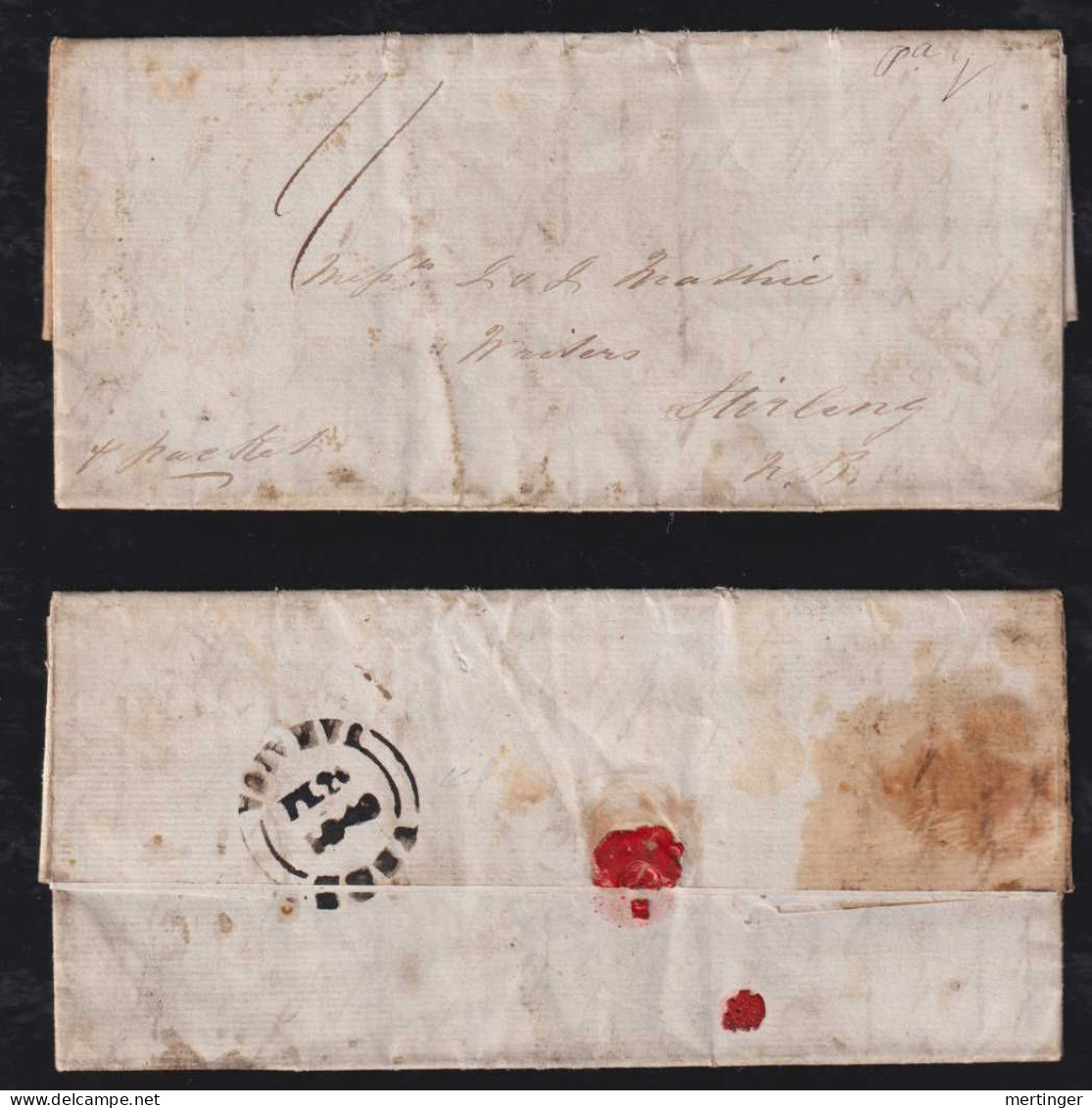 Jamaica 1840 Entire Cover VERE X STIRLING England British Post Office - Giamaica (...-1961)