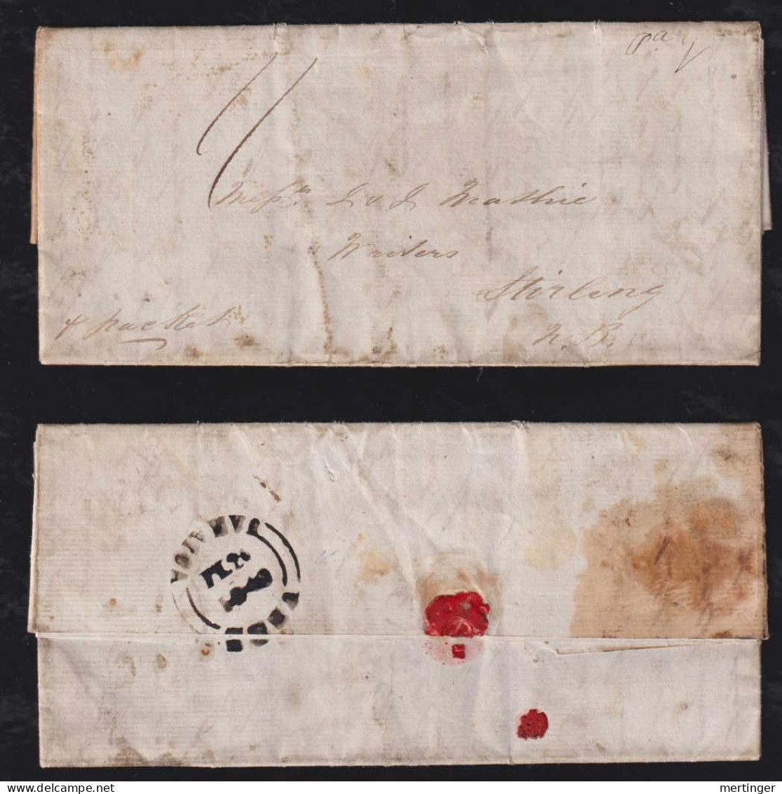 Jamaica 1840 Entire Cover VERE X STIRLING England British Post Office - Jamaica (...-1961)