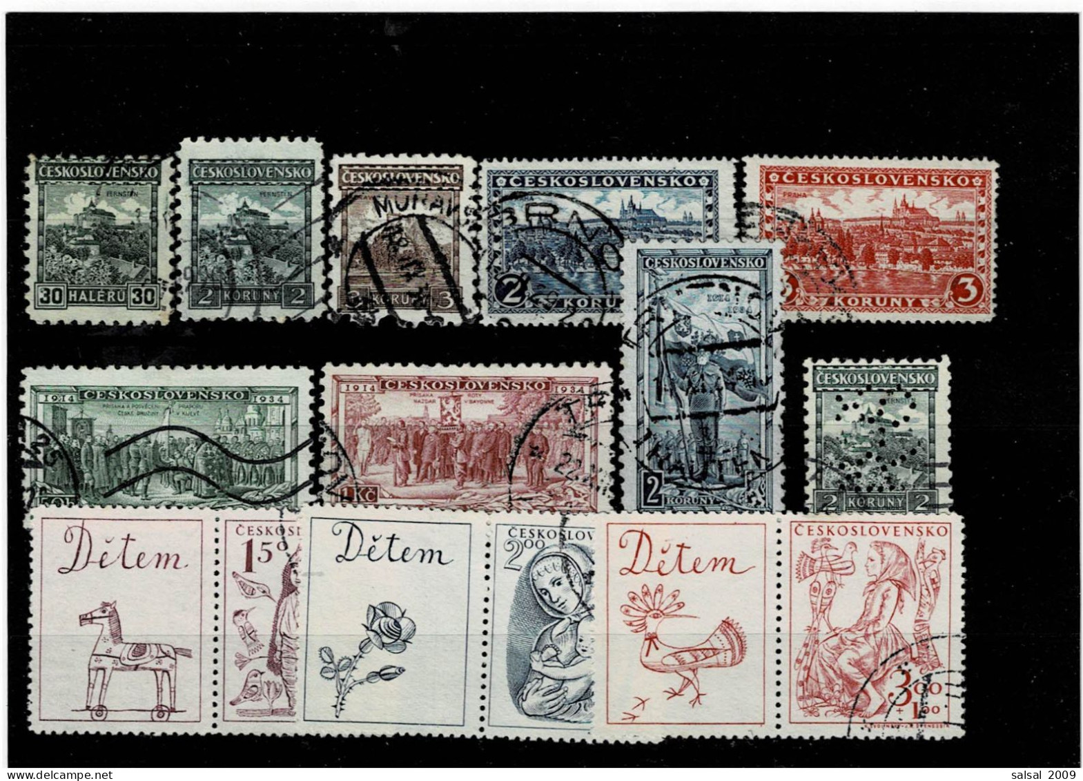 CECOSLOVACCHIA ,12 Pezzi Usati ,di Cui 1 PERFIN ,qualita Ottima - Used Stamps