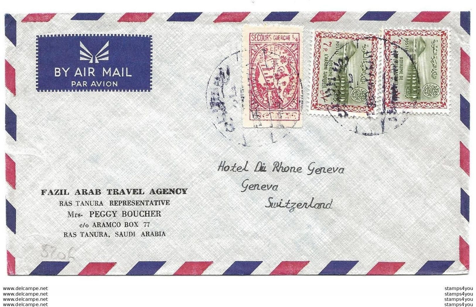 230 - 20 - Enveloppe Envoyée De Ras Tanura En Suisse - Arabia Saudita