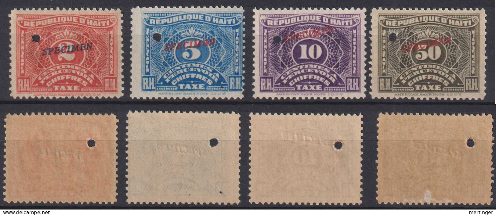 Haiti Postage Due Mi# 9-12 ** MNH SPECIMEN 1906 - Haïti