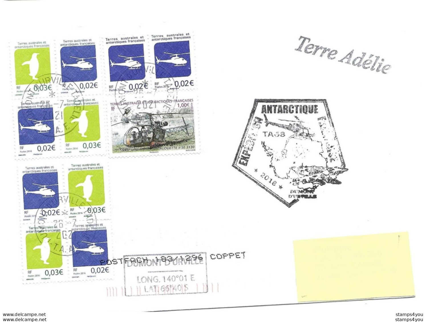 255 - 42 - Enveloippe TAAF Terre Adélie  Divers Cachets 2021 - Research Stations