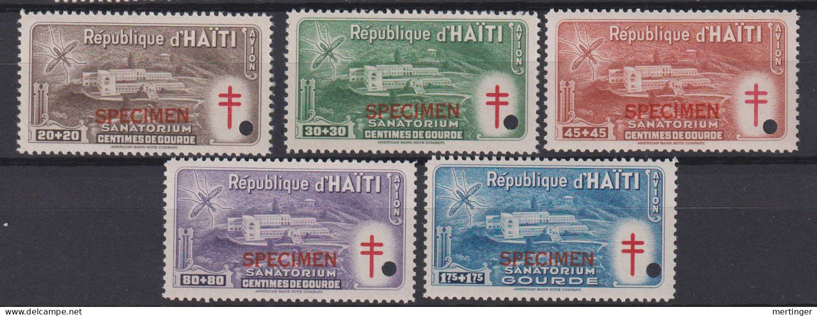 Haiti Mi# 366-66 + 368 ** MNH SPECIMEN MOSQUITO Malaria 1949 - Haití