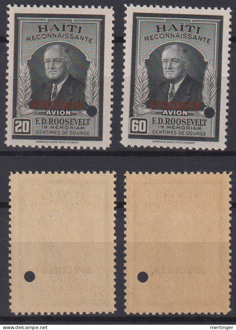 Haiti Mi# 335-36 ** MNH SPECIMEN Roosevelt 1946 - Haïti