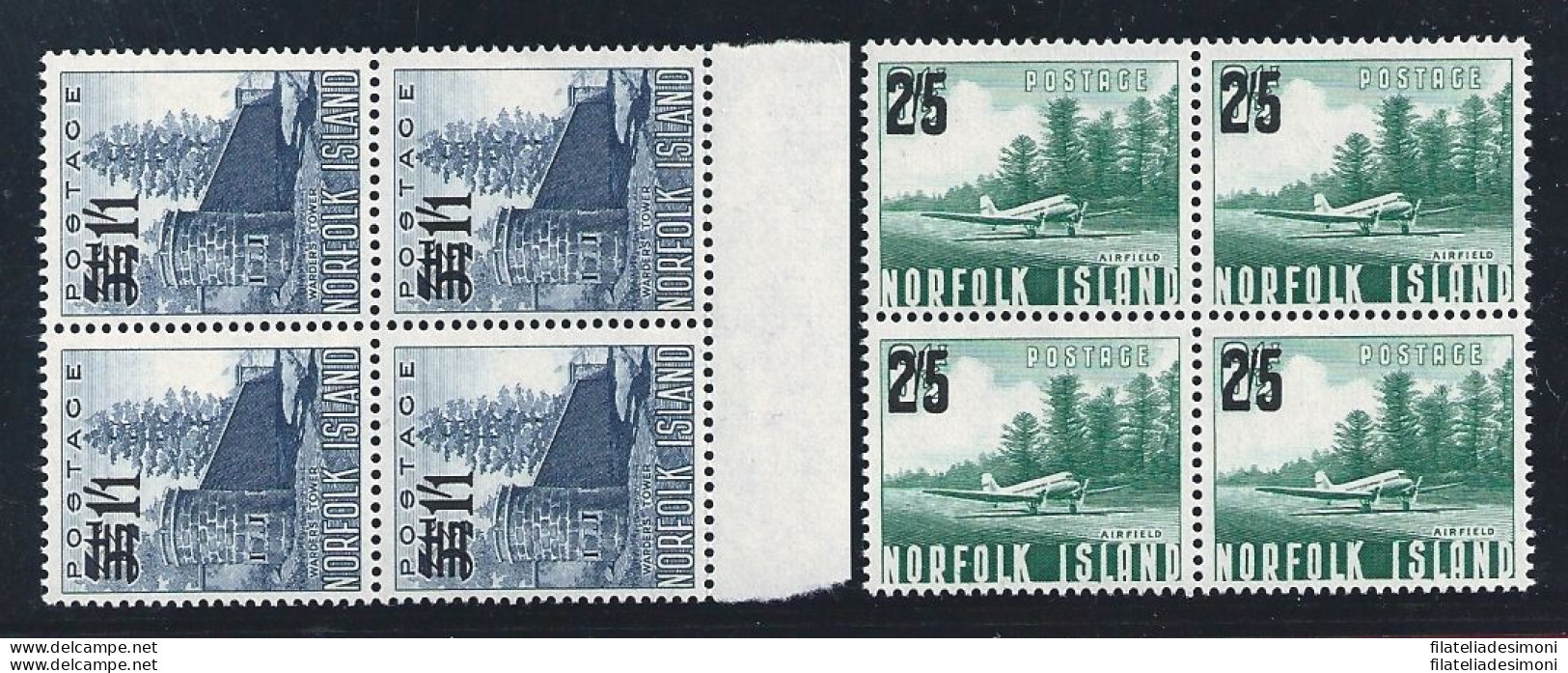 1960 NORFOLK - Yv. N° 45/46  QUARTINA  MNH/** - Andere & Zonder Classificatie