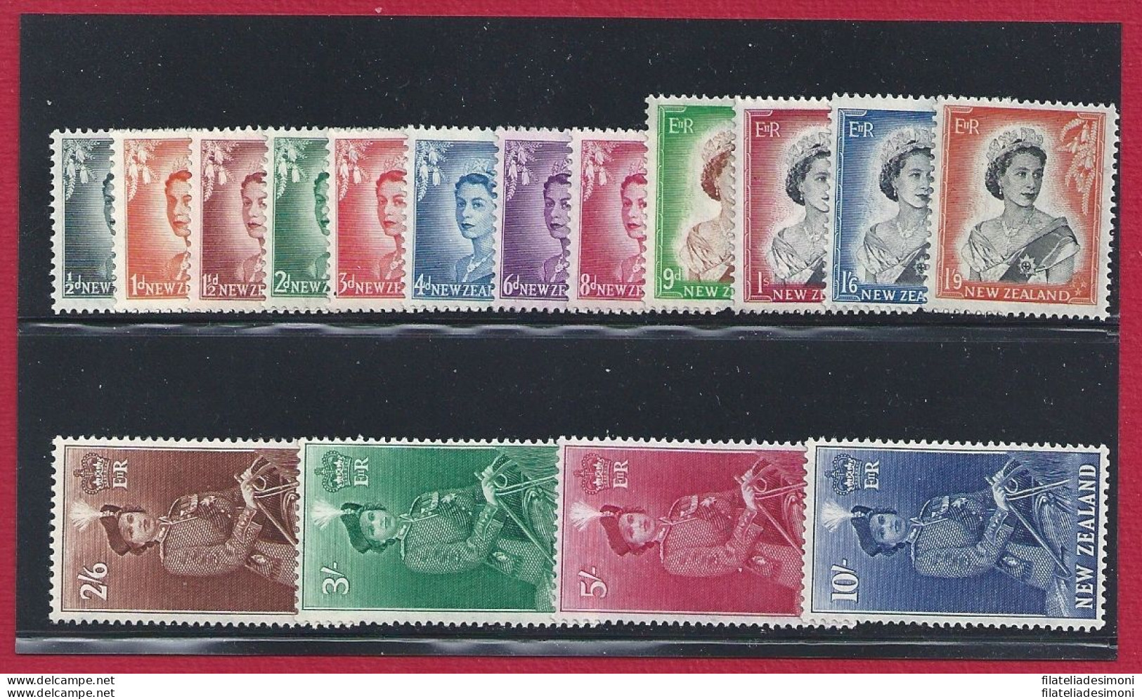 1953-59 NEW ZEALAND  - SG 723/736 - Elisabetta II A Cavallo - Ordinaria 16 Valor - Sonstige & Ohne Zuordnung