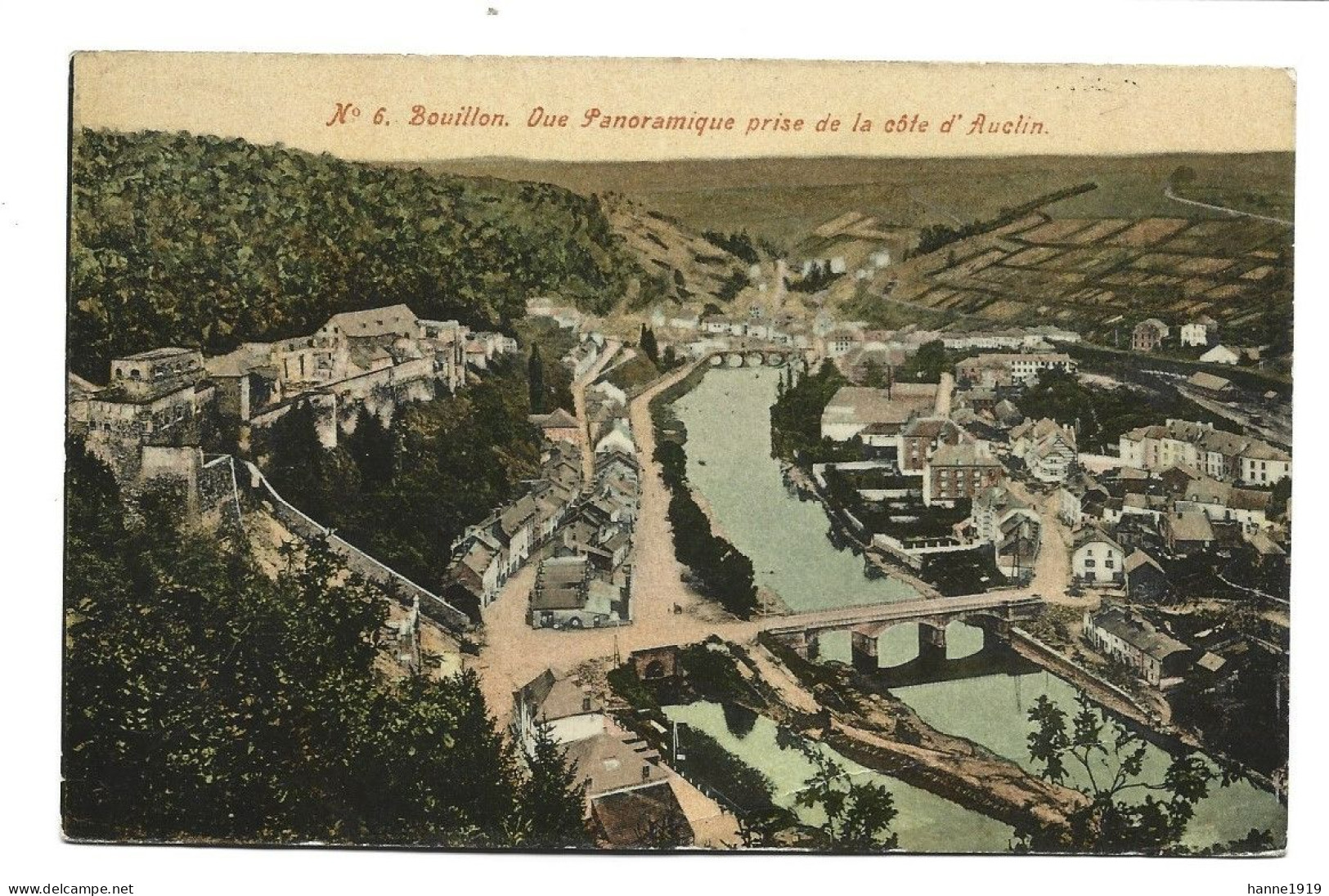 Bouillon Vue Panoramique Prise De La Côté D' Auclin Photo Carte Cachet 1910 Bouillon Luxembourg Htje - Bouillon