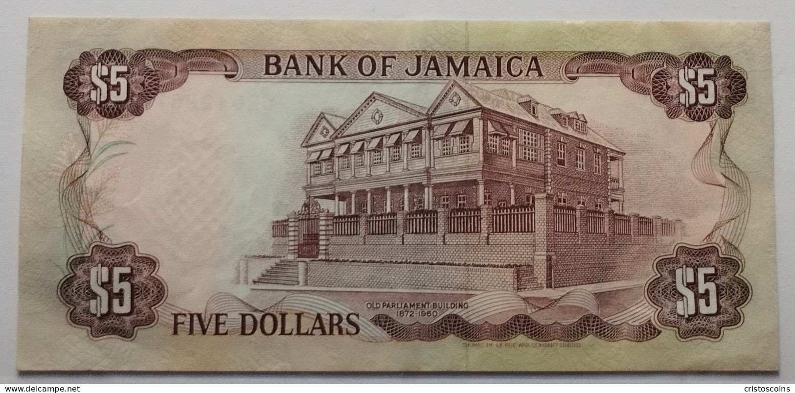 Jamaica  5 Dollari 1992  P-70d.2 UNC (B/78 - Giamaica