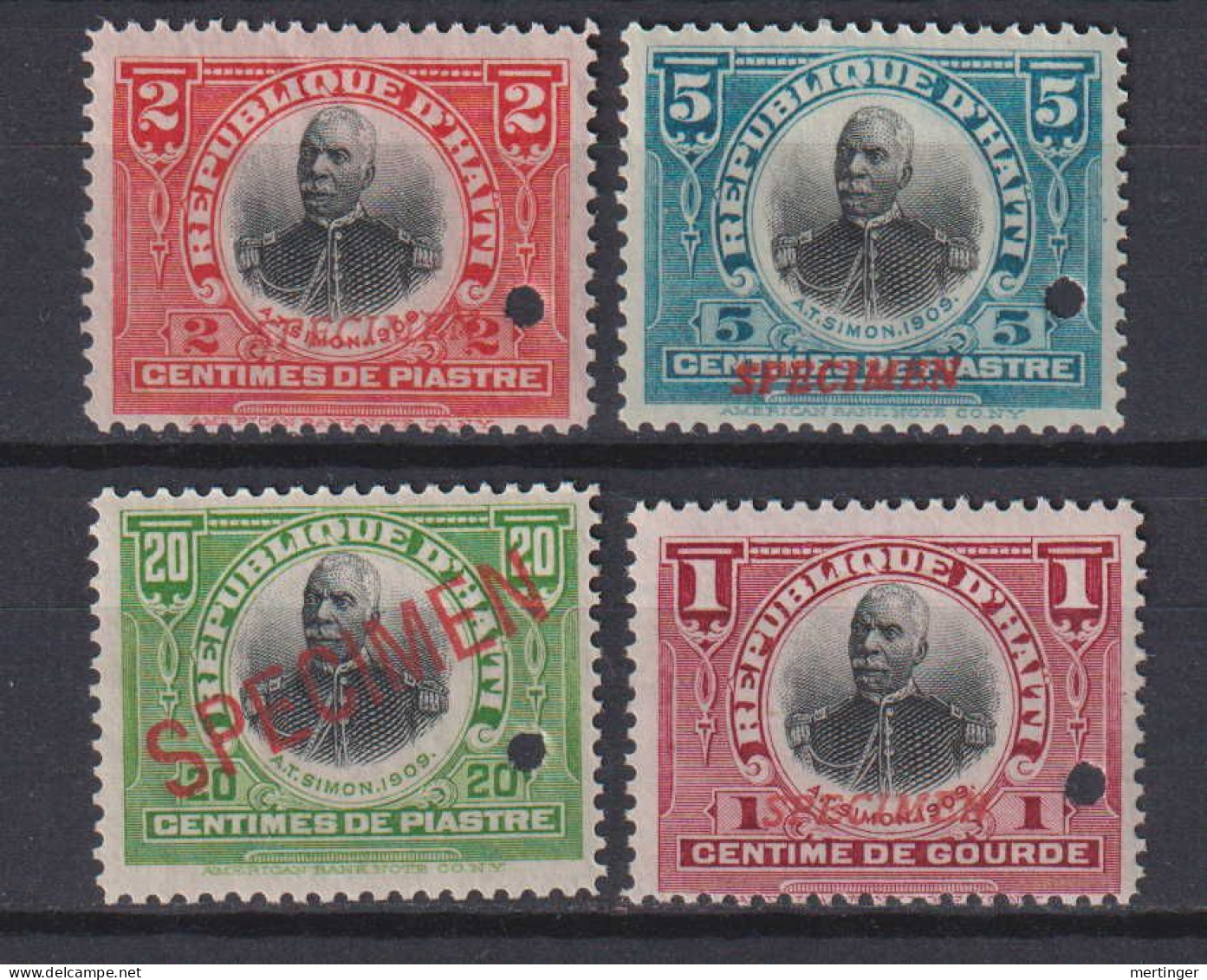 Haiti Mi# 128-31 ** MNH SPECIMEN Simon 1910 - Haití