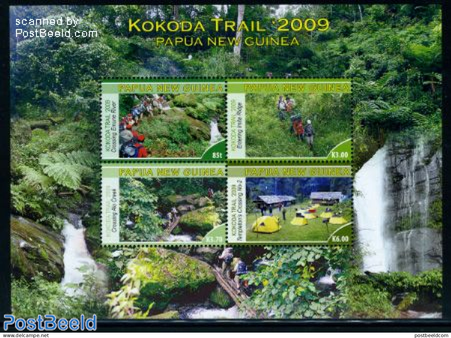 Papua New Guinea 2009 Kokoda Trail 4v M/s, Mint NH, Sport - Various - Mountains & Mountain Climbing - Tourism - Art - .. - Escalada