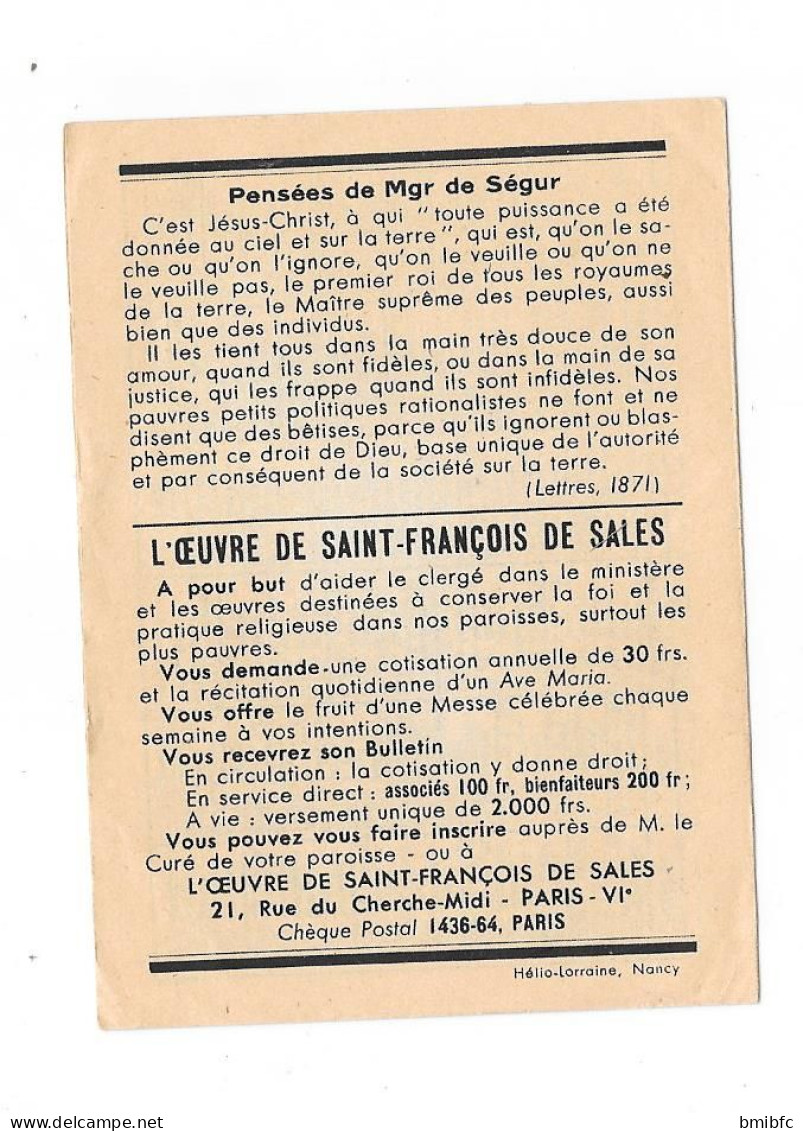 Calendrier 1953 - LE BIENHEUREUX PIE X - Tamaño Pequeño : 1941-60