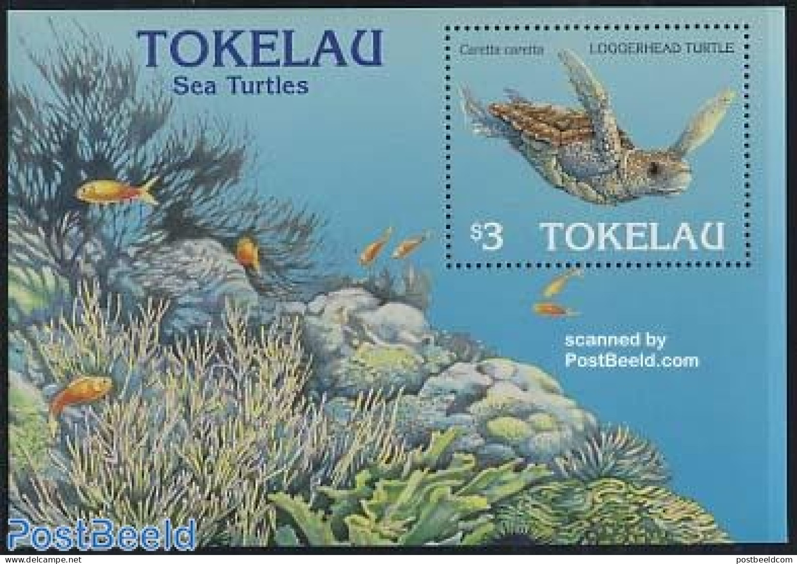 Tokelau Islands 1995 Sea Turtles S/s, Mint NH, Nature - Reptiles - Turtles - Tokelau