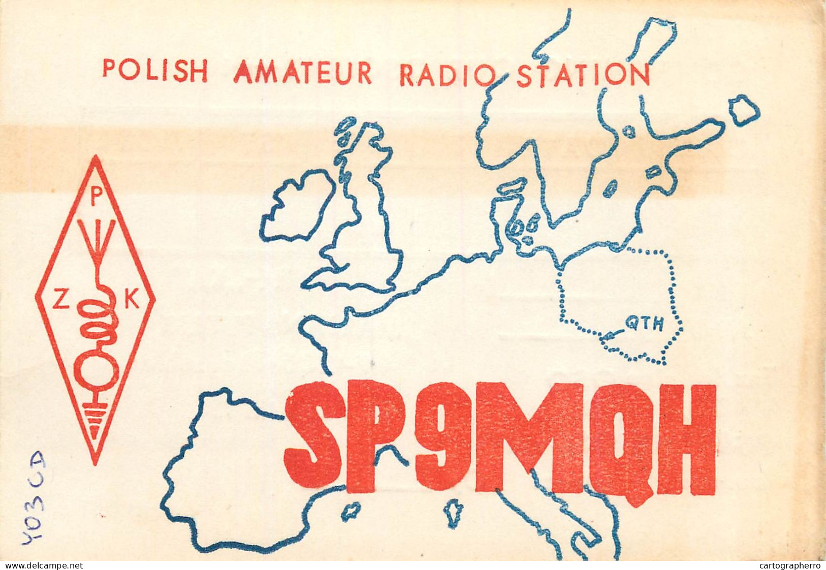 Polish Amateur Radio Station QSL Card Poland Y03CD SP9MQH - Radio Amateur