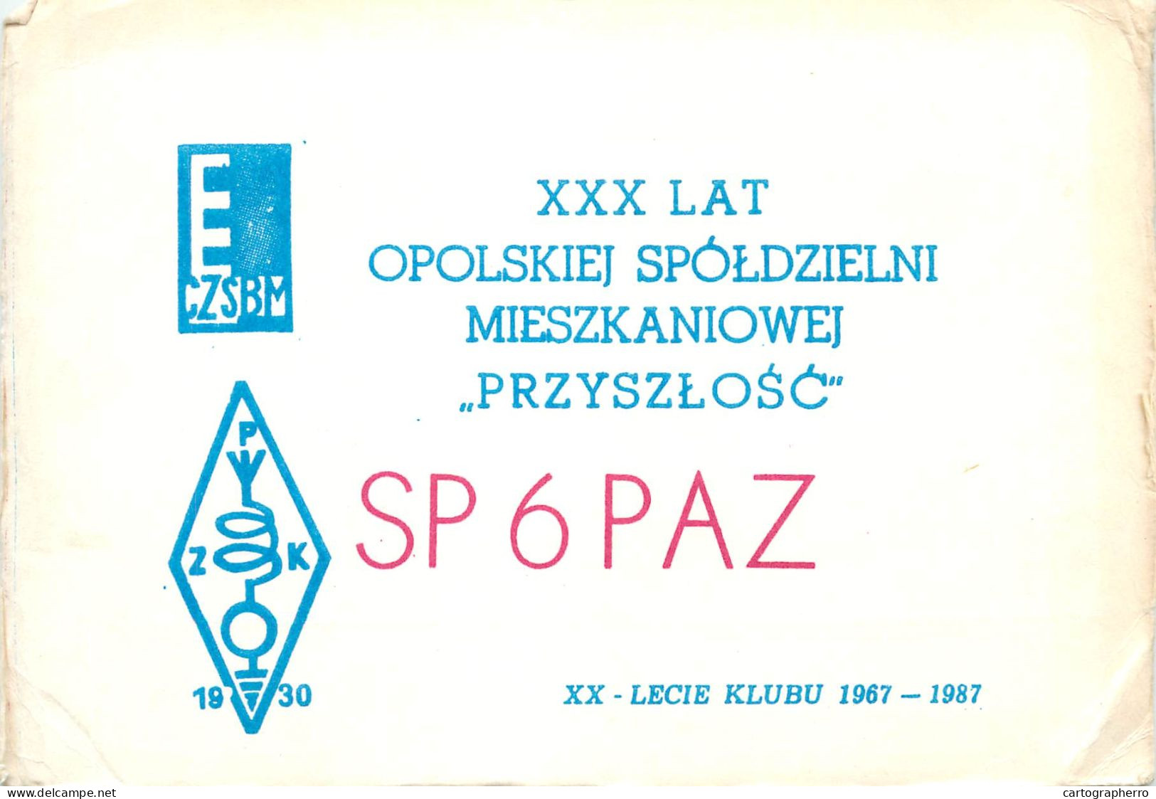 Polish Amateur Radio Station QSL Card Poland Y03CD SP6PAZ - Radio Amatoriale