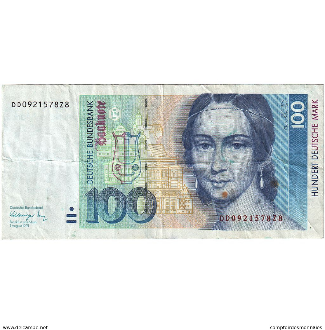 République Fédérale Allemande, 100 Deutsche Mark, 1991, KM:41b, TTB - 100 DM