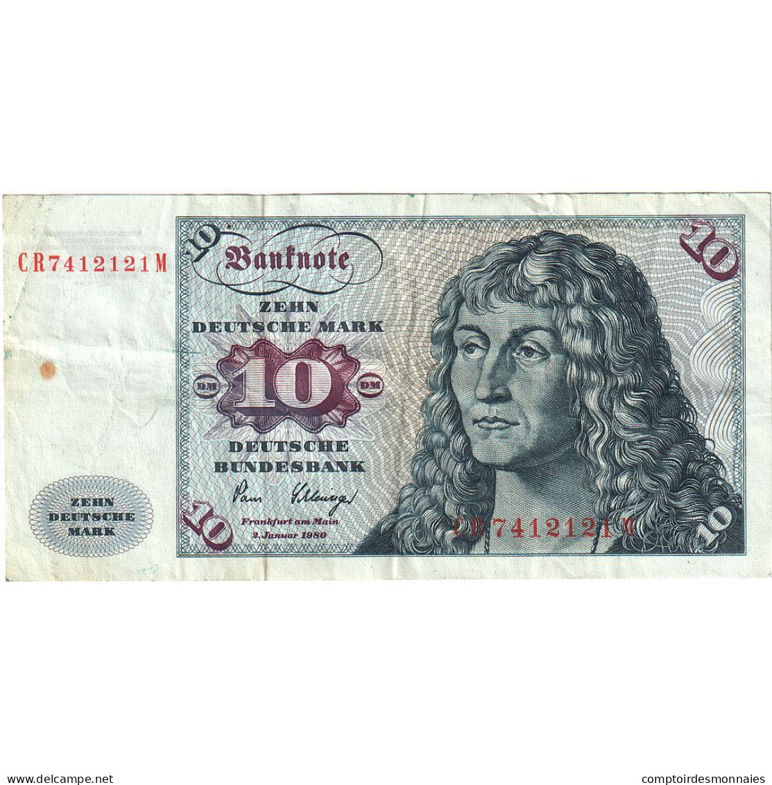 République Fédérale Allemande, 10 Deutsche Mark, 1980, 1980-01-02, KM:31d, TB - 10 Deutsche Mark