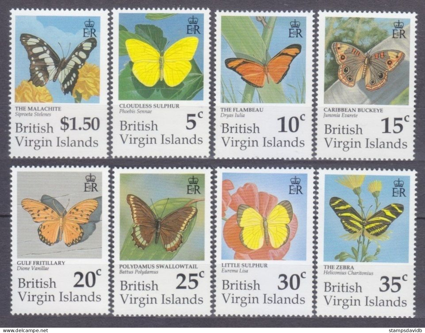 1991 British Virgin Islands 729-736 Butterflies 17,00 € - Papillons