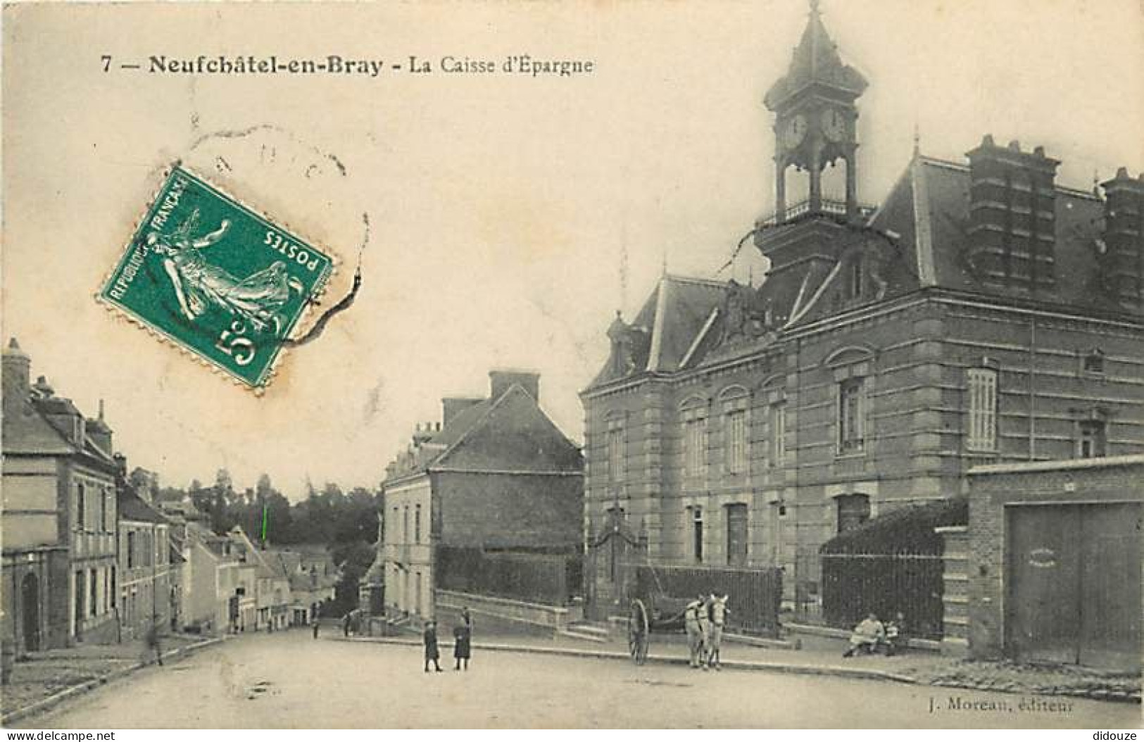 76 - Neufchatel En Bray - La Caisse D'Epargne - Animée - Oblitération Ronde De 1911 - CPA - Voir Scans Recto-Verso - Neufchâtel En Bray