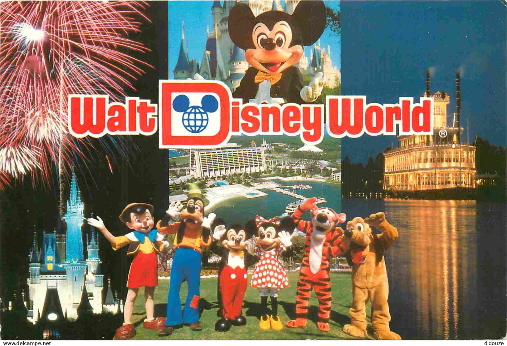 Parc D'Attractions - Walt Disney World Orlando - Multivues - Pinocchio - Dingo - Mickey - Minnie - Tigrou - Pluto - CPM  - Disneyworld