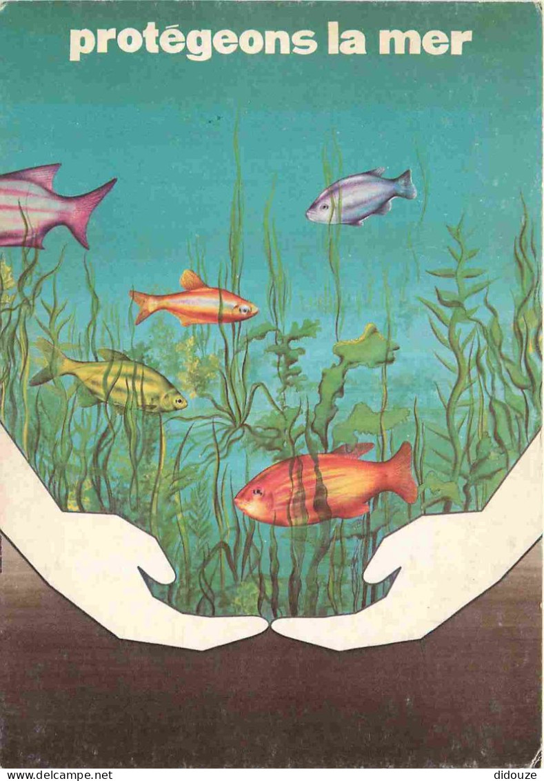 Animaux - Poissons - Art Peinture Illustration De Nader Shamloo - Protégeons La Mer - Carte De La Cellule D'Intervention - Pesci E Crostacei