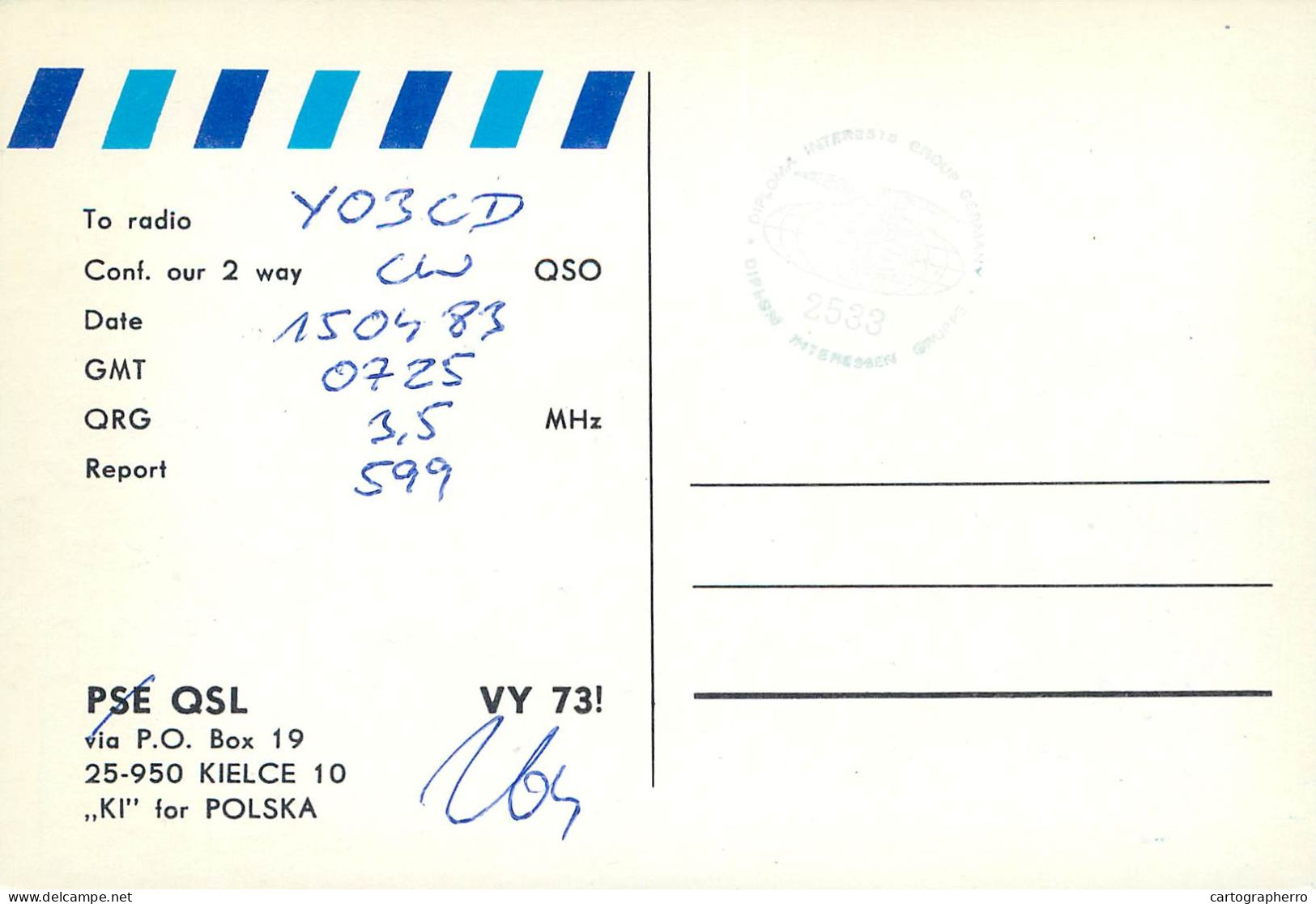 Polish Amateur Radio Station QSL Card Poland SP7AW - Amateurfunk