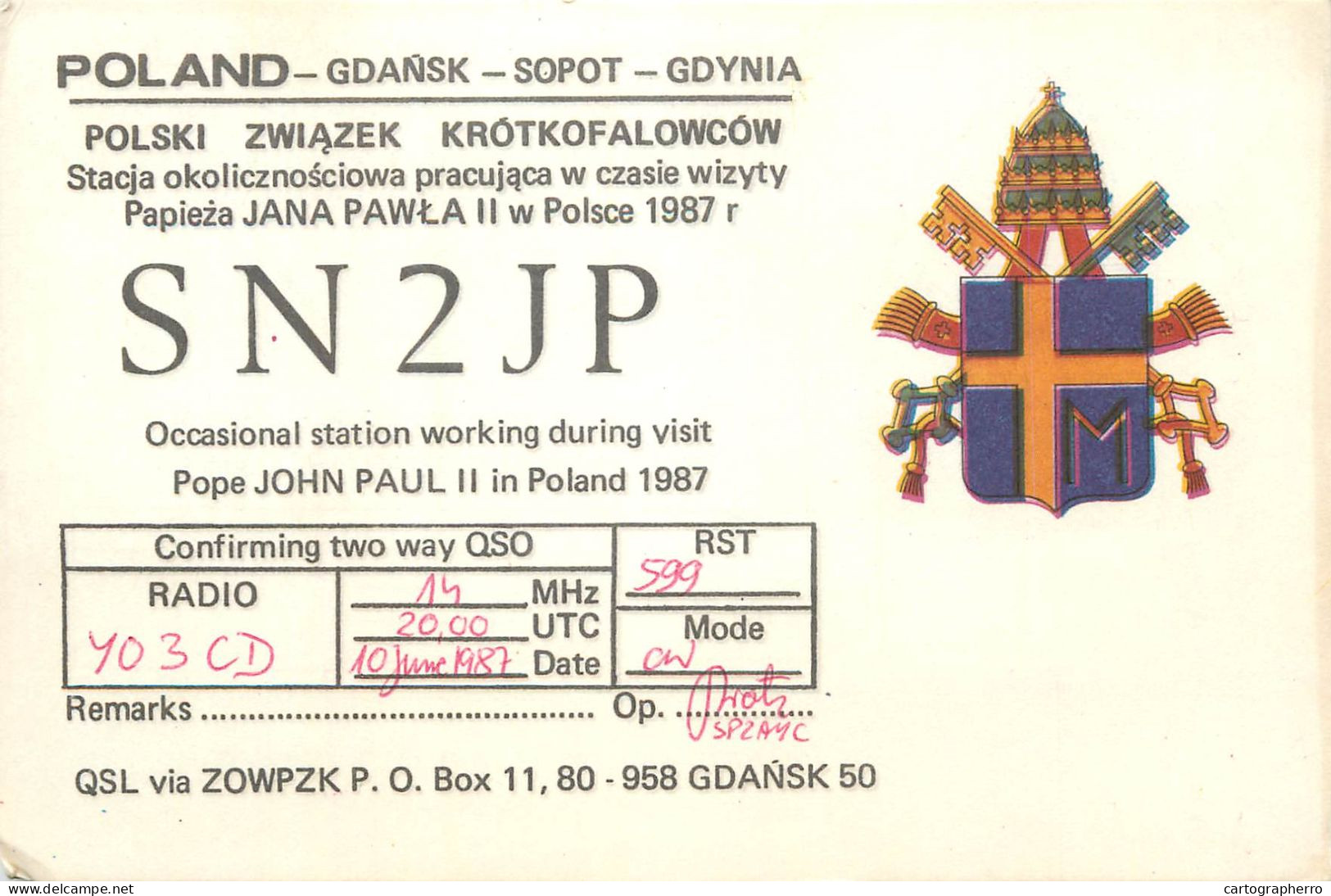 Polish Amateur Radio Station QSL Card Poland SN2JP - Radio Amateur